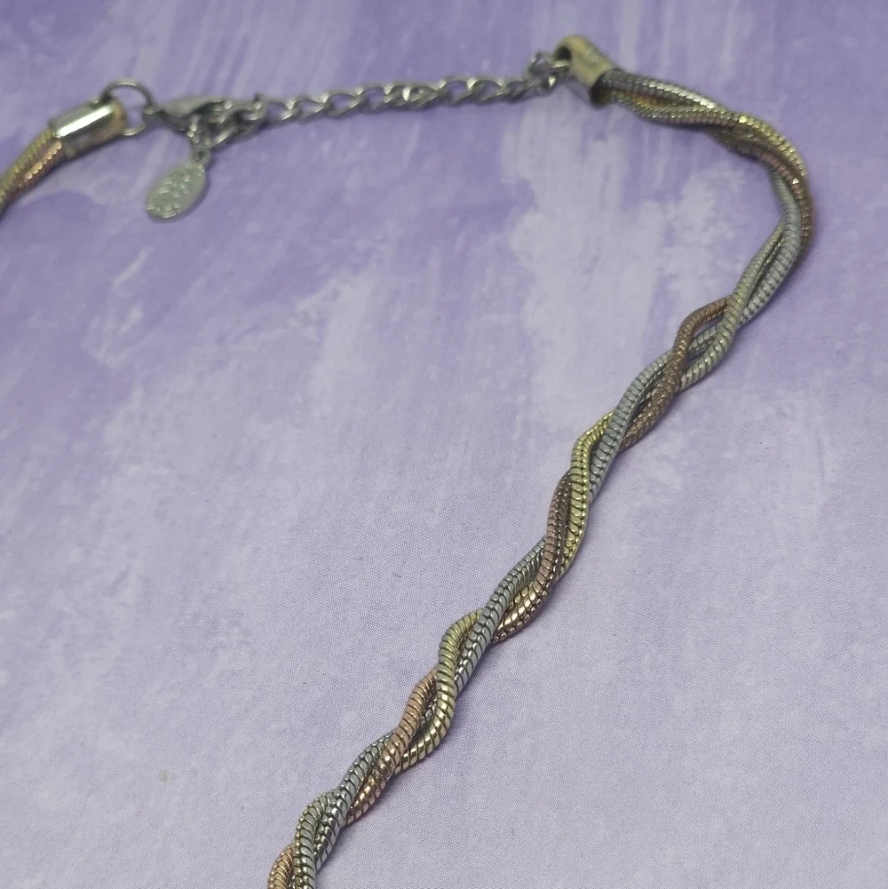 Bijoux Terner Tri-Colored Twisted Chain Necklace